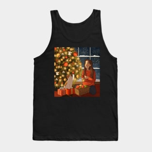 Christmas with cat Tank Top